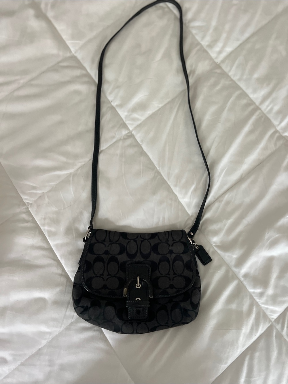Y2K Coach Black Signature Crossbody Bag